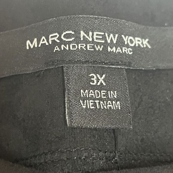 NWT Marc New York Black Faux Leather Spandex Pants Pull On Full Control - Picture 4 of 8